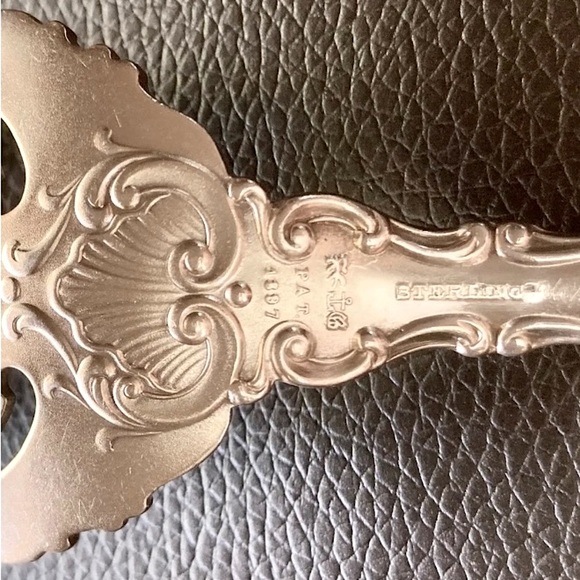 Rare Shreve & Co. Sterling Silver Serving Fork Strasbourg Lion-Ancr-G,1897, Mono - Picture 8 of 11